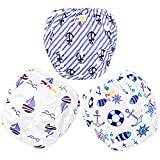 Pedobi Reusable Baby Swim Diapers, Adjustable Diaper Swim for Toddlers 9 Months - 3 Years Old, 3 Pack for Swimming Lessons ( Anchor, Large)