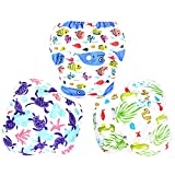 Langsprit 3 Pack Swim Diaper for Baby & Toddle,Reuseable Washable Diaper Swim for Swimming Lesson & Baby Shower Gifts
