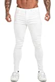 GINGTTO White Jeans for Men Slim Fit Stretch Skinny Leg Jean Pants Elastic Waist Size 32