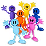 ArtCreativity Bendable Smile Figures, Set of 12 Smile Face Flexible Men, Birthday Party Favors for Boys and Girls, Stress Relief Fidget Toys for Kids and Adults, Goody Bag Stuffers, Piata Fillers