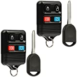 Car Key Fob Keyless Entry Remote fits Ford, Lincoln, Mercury, Mazda with Ignition Key (CWTWB1U331 GQ43VT11T CWTWB1U345 4-btn), Set of 2