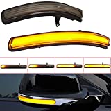 HIGH FLYING for Ford Explorer 2011-2019 Replacement Part# BB5Z-13B375-A, BB5Z13B375A Car Side Mirror Indicator Lights Blinker Sequential Dynamic Turn Signal Lights Kits 2pcs/pair (Smoked Black)