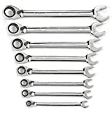 GEARWRENCH 8 Pc. 12 Pt. Reversible Ratcheting Combination Wrench Set, SAE - 9533N