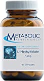 Metabolic Maintenance L-Methylfolate 5mg - Gluten Free & Dairy Free Folate Supplement - Supports Cognitive + Brain Health - L Methylfolate for Daily Use (90 Capsules)