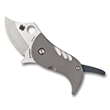 Spyderco Pochi Folding Knife with Stainless Steel Blade with Titanium Handle - Plainedge - C256TIP