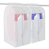 White Garment Bag Covers, Zippered Closet Bags for Clothes (20 x 24 x 43 In, 2 Pack)