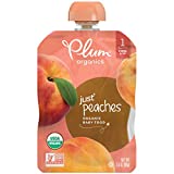 Plum Organics Baby Food Pouch | Stage 1 | Peach Puree | Fresh Organic Food Squeeze | For Babies, Kids, Toddlers | 3.5 Ounce (Pack of 12)