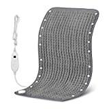 Snailax Heating Pad & Foot Warmer, 6 Temperature Settings & Auto Shut Off, 17x33, Washable Fast Heated Feet Warmers, Electric Heating Pads for Back Pain Relief,Abdomen,Feet,Back,Cramp(Grey)