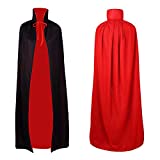 Utavu 55Inch1.4Meters Halloween Vampire Costume Cosplay Cloak Cape Prop Dual-Layer Adult's Masquerade Supplies Black, One Size