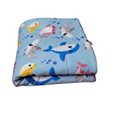 Guinea Pig Fleece Cage Liner | Multiple Prints & Sizes | Midwest | C&C | Absorbent | Reversible | Machine Washable (Colorful Sharks, Midwest (Fits 24"x47" or 24"x48" Cages))