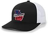 Georgia The State of Champions Baseball Football National Sports Champs Mens Mesh Back Trucker Hat, Black/White