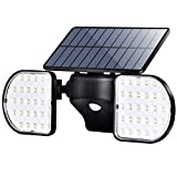 Solar Lights Outdoor, Solar Wall Light Human Body Induction Control with Dual Head Spotlights, 56 LED Waterproof Solar Motion Lights, Security Lighting for Garden Garage Patio Yard Stairway Madowl
