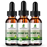 (3 Pack) Organic Hemp Oil for Pain Relief and Inflammation - Help to Joint Health Anxiety Stress Sleep Mood Relaxation Focus - Made from Hemp Seed Oil Extract - Natural Vegan Drops Tincture - Non-GMO