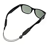 Luxe Performance Cable Strap Premium Adjustable No Tail Sunglass Strap and Eyewear Retainer for Your Sunglasses, Eyeglasses, or Prescription Glasses (Luxe Black 14")