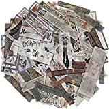 120 Pieces Vintage Scrapbook Washi Stickers Antique Decorative Planner Journal Sticker Decals Retro DIY Self-Adhesive Washi Paper Stickers for Photo Albums Cards DIY Projects (Flower, Title, Book)