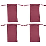 Microfiber Eyeglass Pouch -4 Pack- Glasses Holder Sunglasses case, For Storage & Cleaning - Can be Used for Jewelry & Smartphones -Marron- By OptiPlix