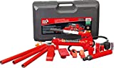 BIG RED T70401S Torin Portable Hydraulic Ram: Auto Body Frame Repair Kit with Blow Mold Carrying Storage Case, 4 Ton (8,000 lb) Capacity, Red