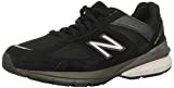 New Balance Men's Made in US 990 V5 Sneaker, Black/Silver, 11