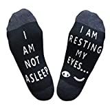 Salamola "I am NOT asleep,I am resting my eyes" Funny Socks Novelty Cotton Socks(Black)