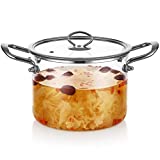 Large Glass Saucepan with Lid, ZDZDZ 4L Glass Cooking Pot with Handle, Electronic Stovetop Glassware for Cooking Milk, Pasta & Baby Food