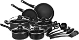 Amazon Basics Non-Stick Cookware Set, Pots, Pans and Utensils - 15-Piece Set