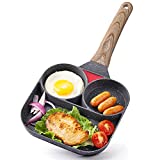 Egg Frying Pan Fried Egg Pan Nonstick Divided Pan 3 Section Square Grill Pan for Breakfast Burger and Bacon PFOA-Free for Breakfast Gas Stove & Induction