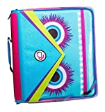 Case it Universal Monster Eye Zipper Binder with Removable Laptop Sleeve, 2-Inch O Rings, Shoulder Strap, Magenta