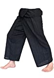 Love Quality Thai Fisherman Pants Men Yoga Martial Arts Free Size (Black)