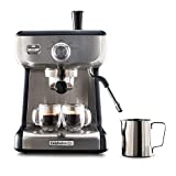 Calphalon Espresso Machine with Tamper, Milk Frothing Pitcher, and Steam Wand, Temp iQ 15-Bar Pump, Stainless Steel