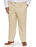 Amazon Essentials Men's Standard Big & Tall Classic-Fit Wrinkle-Resistant Flat-Front Chino Pant, Stone, 50W x 30L