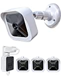 All-New Blink Outdoor Camera Wall Mount Bracket, Weather Proof 360 Protective Case and Adjustable Mounts with Blink Sync Module 2 Outlet Mounts for Blink Outdoor - Wireless Camera (White (3 Packs))