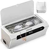 VEVOR Ultrasonic Jewelry Cleaner, 45kHz 500ml, Professional Ultrasonic Cleaner w/ 4 Digital Timer & SUS 304 Tank, Cleaning Basket Included, Ultrasonic Cleaner Machine for Jewelry Watches Coins, White