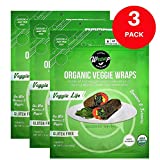 WrawP Organic Mini Veggie Wraps - VEGGIE LIFE (3 pack) SHELF STABLE, All Natural, Gluten Free, Paleo, Raw Vegan. Perfect for Wraps, flat bread, snack, chips