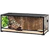 REPTI ZOO 67 Gallon Reptile Large Terrarium Newly Upgraded All Glass 48" x 18" x 18" Double Hinge Door with Top Ventilation Reptile Terrarium(Knock-Down)