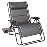 TIMBER RIDGE XXL Oversized Zero Gravity Chair, Full Padded Patio Lounger with Side Table, 33Wide Reclining Lawn Chair, Support 500lbs(Gray)