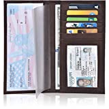 Check Book Cover for Men and Women - Leather Standard Register Checkbook Case (Brown Crazy Horse)