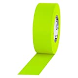 2" Width ProTapes Pro Gaff Premium Matte Cloth Gaffer's Tape With Rubber Adhesive, 50 yds Length x, Fluorescent Yellow (Pack of 1)