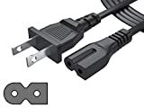 Pwr Long 6 Ft 2 Prong Polarized-Power-Cord for Vizio-LED-TV Smart-HDTV D-E-M-Series and Others 2 Slot Adapter-AC-Wall-Cable: IEC-60320 IEC320 C7 to NEMA 1-15P