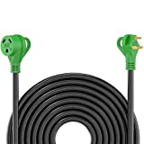 RVGUARD 30 Amp 50 Foot RV Extension Cord, Heavy Duty 10/3 Gauge STW Cord with LED Power Indicator and Cord Organizer, TT-30P/R Standard Plug, Green, ETL Listed