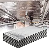 10Pcs 276mil 15.7"x9.8" Aluminum Foil Heat Shield Mat 10.76sqft Sound Deadener Mat Noise & Heat Insulation Moistureproof Waterproof for Car Hood Ceiling DoorSound Deadener for Cars