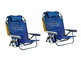 Tommy Bahama Backpack Beach Chair 2 Pack (Sailfish and Palms), Aluminum, Multicolor
