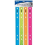 BAZIC Jeweltones Color Plastic Ruler 12" (30cm), Inches Centimeter Metric Measuring Rulers (4/Pack), 1-Pack