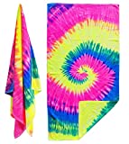 One of a Kind Tie Dye Beach Towels Done by Hand. [Two Towels] The Real Deal! Dont Settle for Printed TIE DYE! 30x60 11.5 LBS per dz Weight Beach Towel. 100% Cotton as Towels Should be!