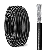 Kimbluth 8 Gauge Marine Wire Tinned Copper Boat Cable, Standard USA OFC Oxygen Free Copper Wire for Automotive Boat Speakers Solar Outdoors (8 Gauge 10 FT, Black)