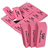 Mr. Pen Pink Pencil Erasers, Large, Pack of 12