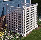 Enclo Privacy Screens ZP19052 Liberty Lattice 42in X 36in Freestanding Enclosure to Cover Outdoor Garbage or AC Units White Vinyl Privacy Screen