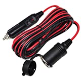 SPARKING 25FT Cigarette Lighter Extension Cord 25FT - Male Plug to Female Socket 16AWG Heavy Duty Extension Cable with LED Lights Power for Tire Pump, Air Compressor (25FT)