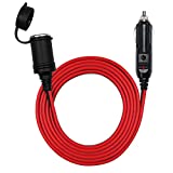 Cigarette Lighter Extension Cord - 6ft 12V Car Extension Cord, Male Plug to Female Socket Extension Cable with LED Lights16AWG, 15A Fuse for Tire Pump, Air Compressor (6ft)