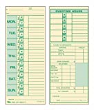 TOPS Time Cards, Weekly, 2-Sided, 3-1/2" x 8-1/2", Green Print Front/Back, 500-Count (1291)