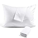FAUNNA Zippered Pillow Protectors Cover Case (Standard, 20x26) (4-Pack) - Soft Comfortable Sateen 100% Long-Staple Cotton- Quiet and Breathable Bed Pillowcase
